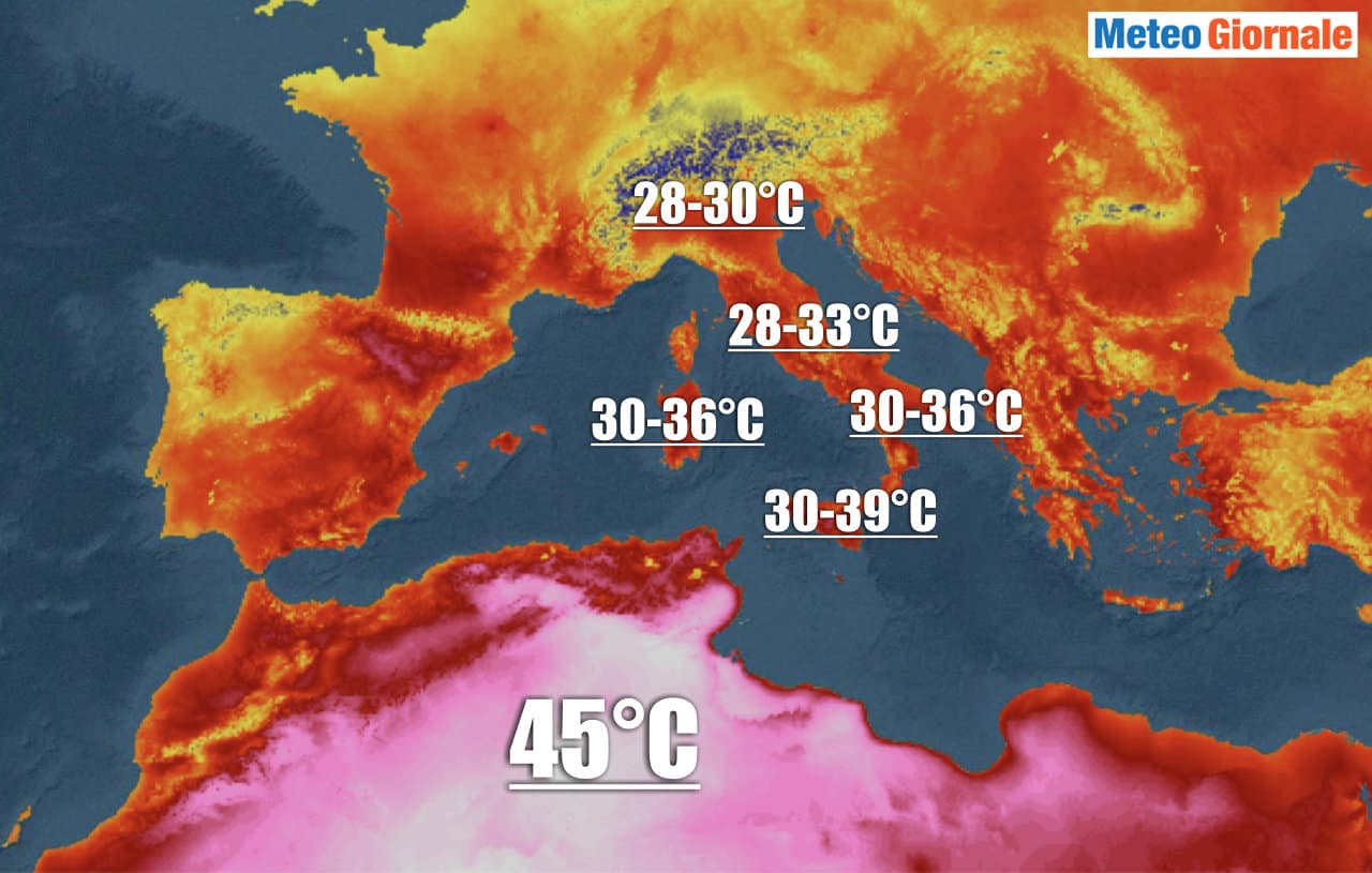 Meteo Italia, caldo in forte aumento. Temperature registrate poco fa