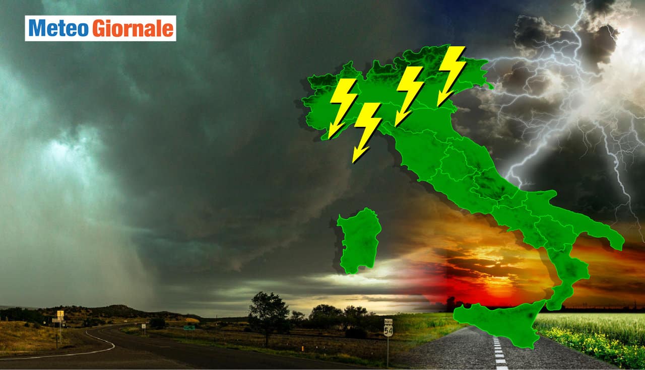 Meteo: dal caldo record alla PIOGGIA con violenti temporali e calo termico
