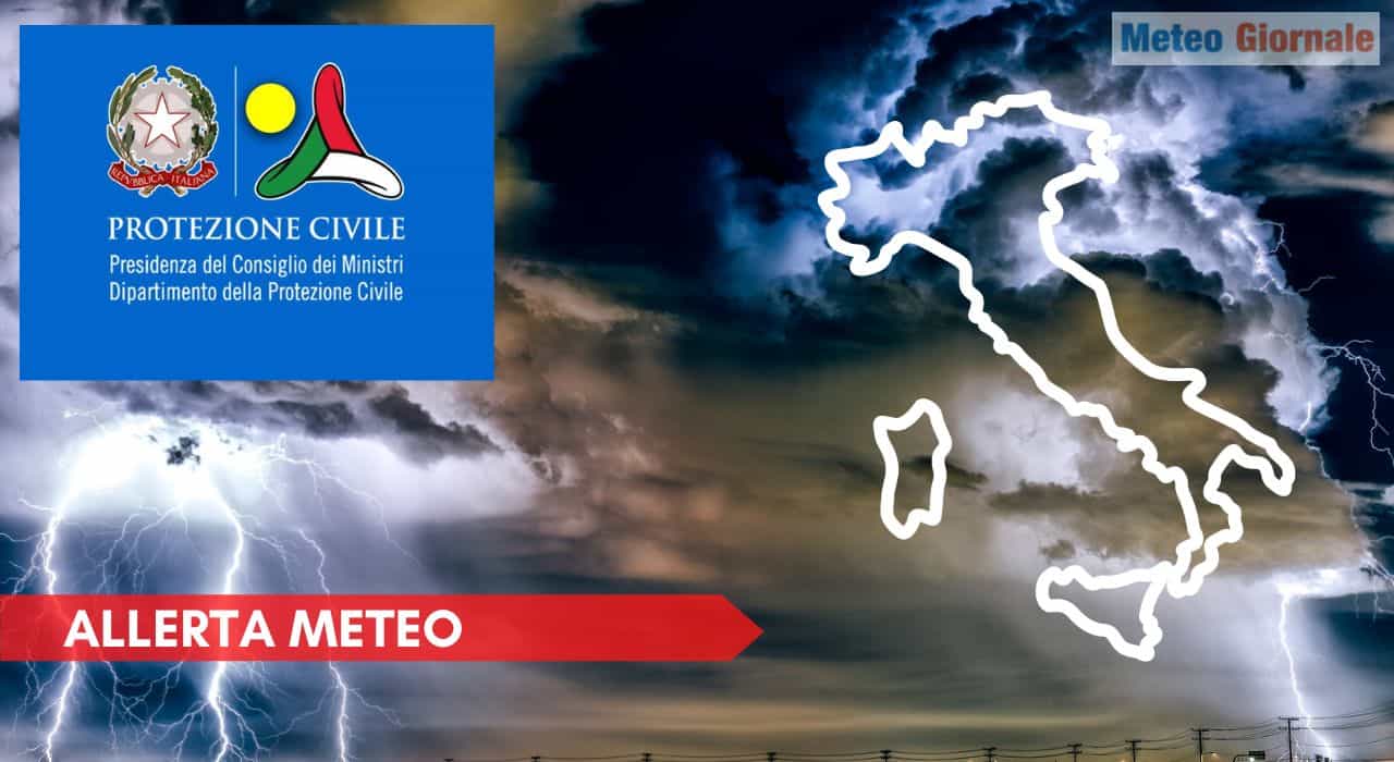 Allerta meteo Protezione Civile, ancora per oggi 29 e domani 30 Luglio