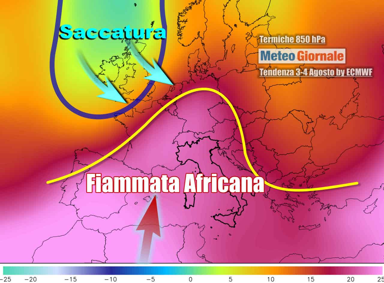 Meteo: prima settimana di Agosto col caldo africano, prima del cambiamento