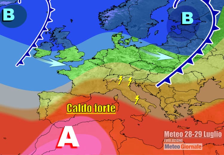 Meteo Italia: altri acquazzoni e grandine, fine del caldo quasi ovunque