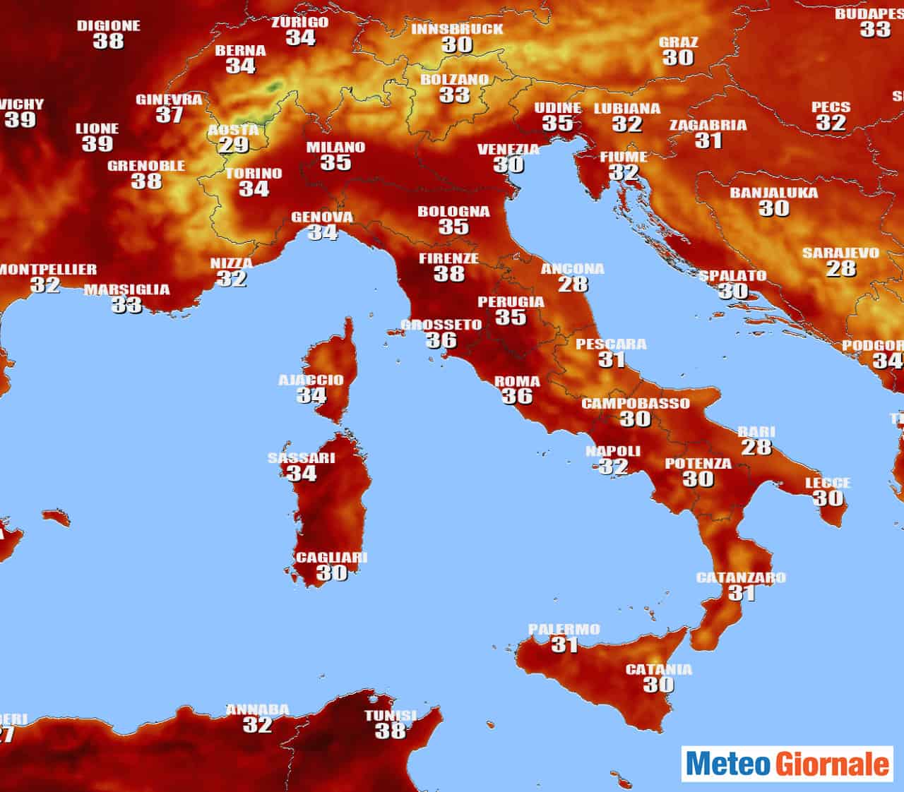 Meteo Italia, ieri ancora sino a 40 gradi in attesa di un aumento temperatura
