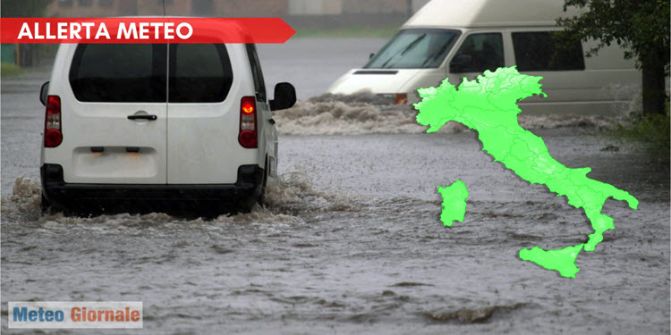 Allerta meteo Protezione Civile nazionale appena emessa sino ad arancione