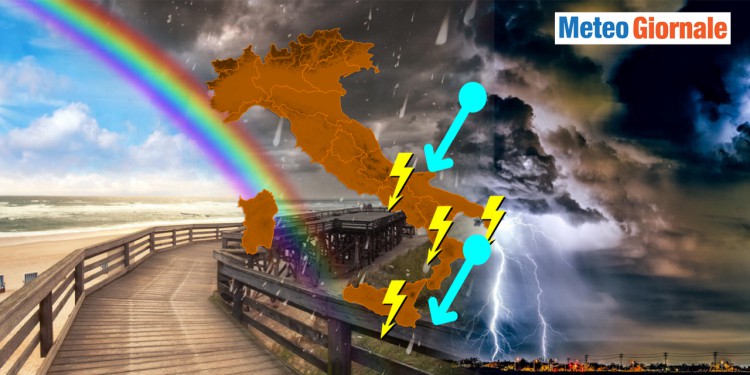 Meteo: subito nuova burrasca con temporali e grandine su parte d'Italia