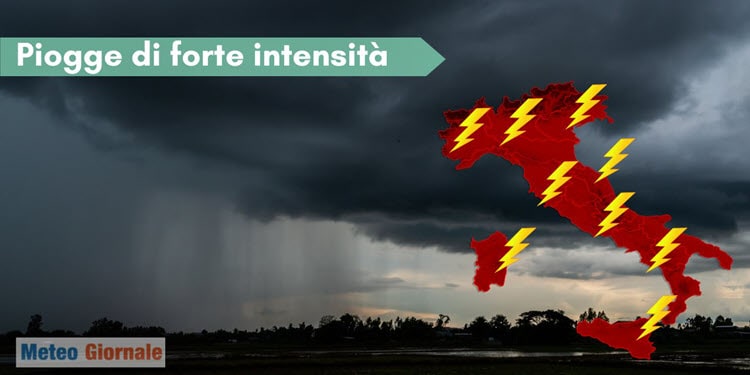 Meteo due settimane, pioggia forte su ampie aree d’Italia