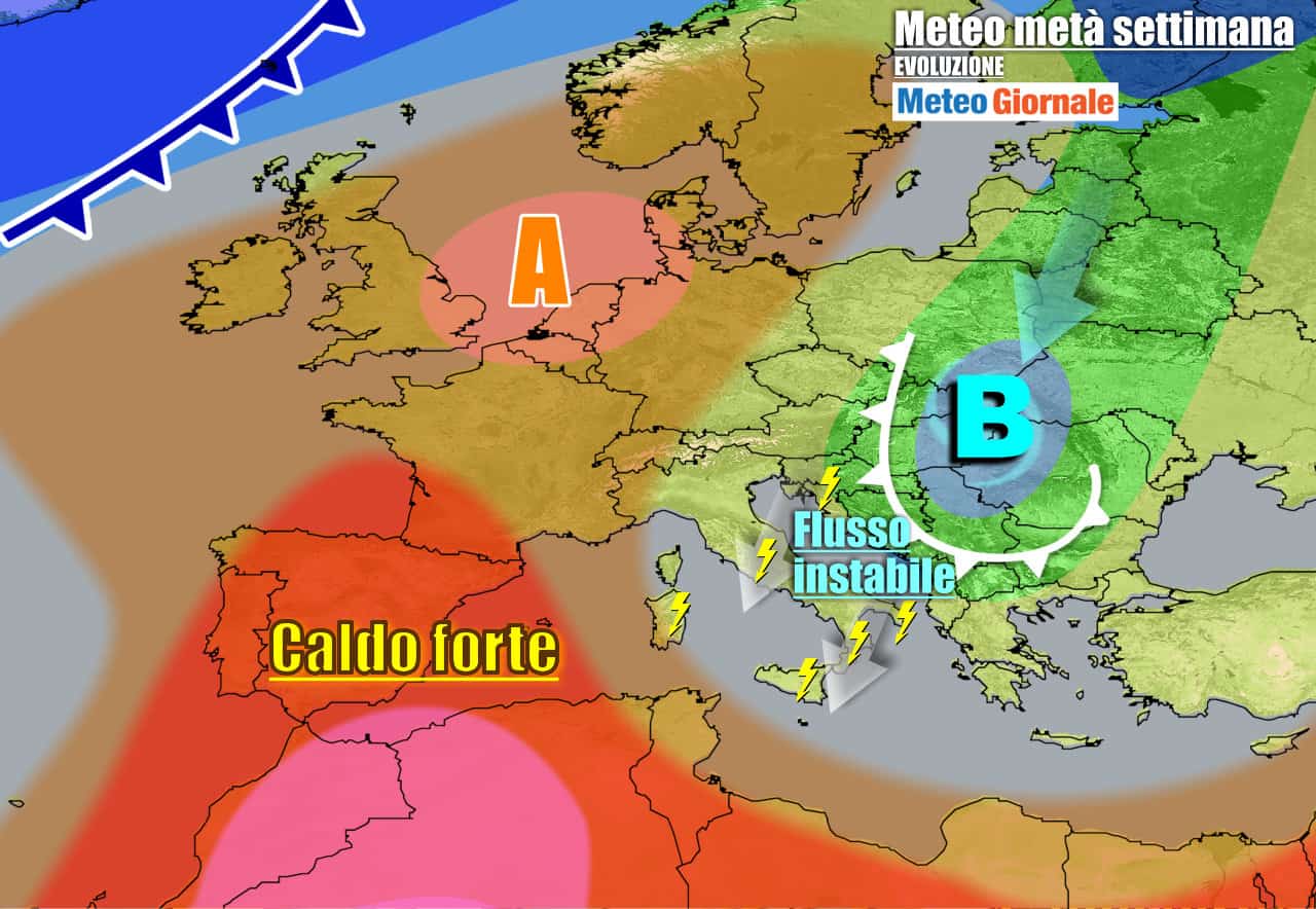Meteo Italia: settimana turbolenta, crisi dell’Estate con molti temporali