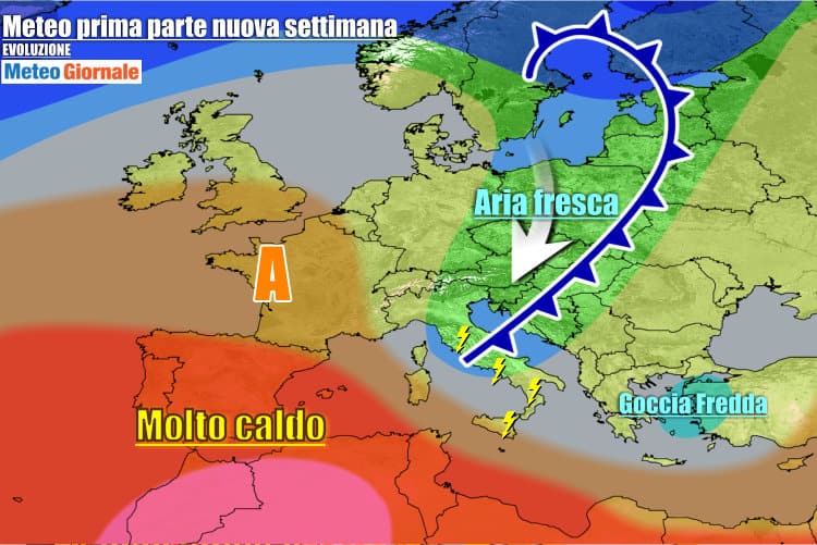 Meteo Italia: violenti temporali, grandine. Cede l’anticiclone, refrigerio