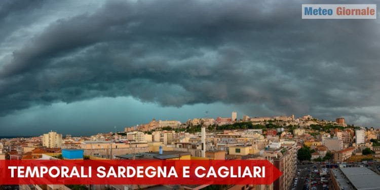 Meteo Sardegna, forte temporale e nubifragio a Cagliari
