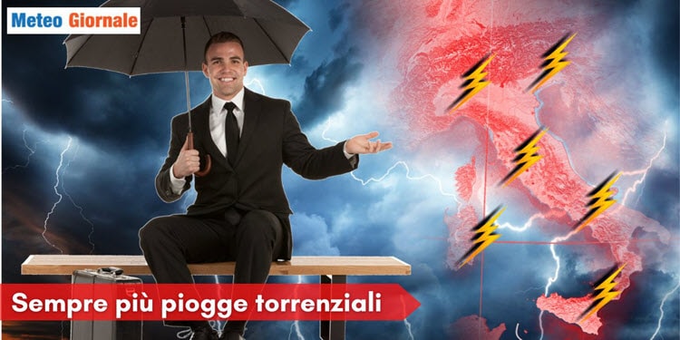 Meteo, stop siccità, le piogge torrenziali in Italia sono iniziate