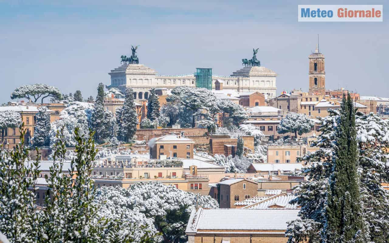 Meteo Roma la neve. Nevicate in aumento ultimo decennio