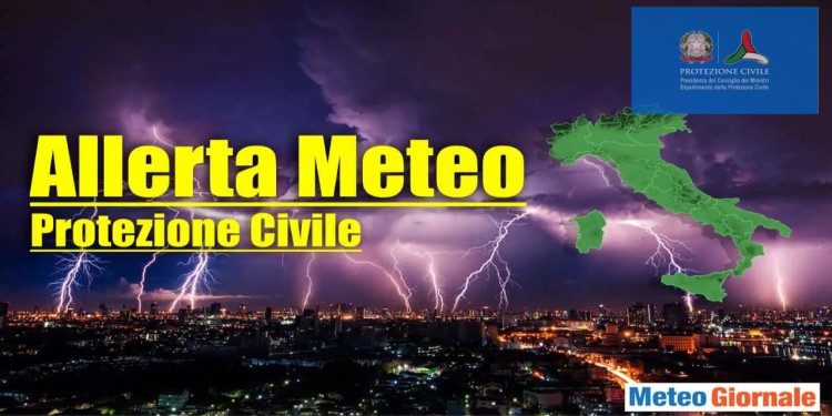 Allerta meteo lanciata dalla Protezione Civile, vediamo il comunicato