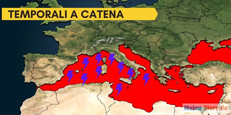 Meteo Italia, il Mediterraneo fucina di temporali intensi