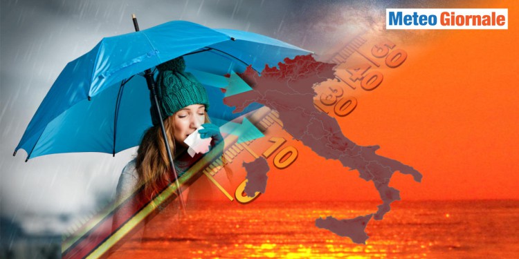 Meteo ribaltone: bolla di caldo anomalo spazzata via, torna la pioggia. Crollo della temperatura
