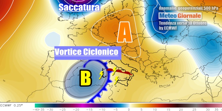 Meteo cambia dal weekend, poi irrompe insidiosissimo vortice ciclonico nel Mediterraneo