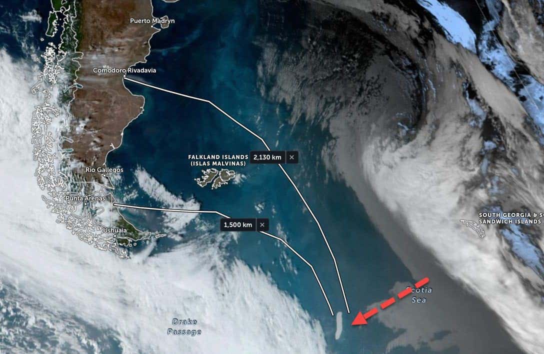 Gigantesco iceberg che si sposta verso l’Argentina