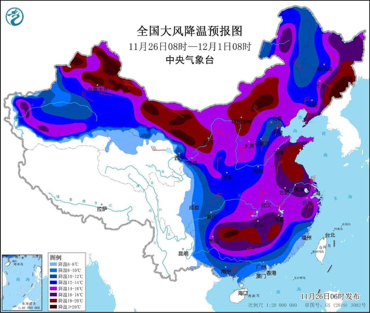 Esplosione record di gelo verso la Cina per effetto dell’alta pressione siberiana