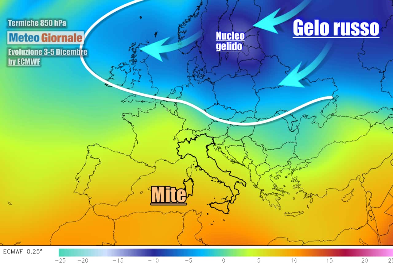 Avvio dicembre rigido su parte d'Europa