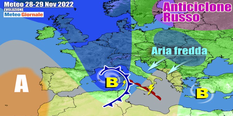Meteo Italia: da un ciclone all’altro, freddo in aumento e anche neve
