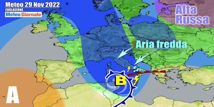 Meteo Italia: in arrivo aria più fredda e neve, ancora maltempo. Nuova area ciclonica