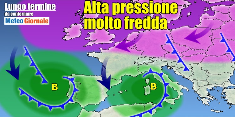 Meteo 15 giorni, nucleo gelido da est