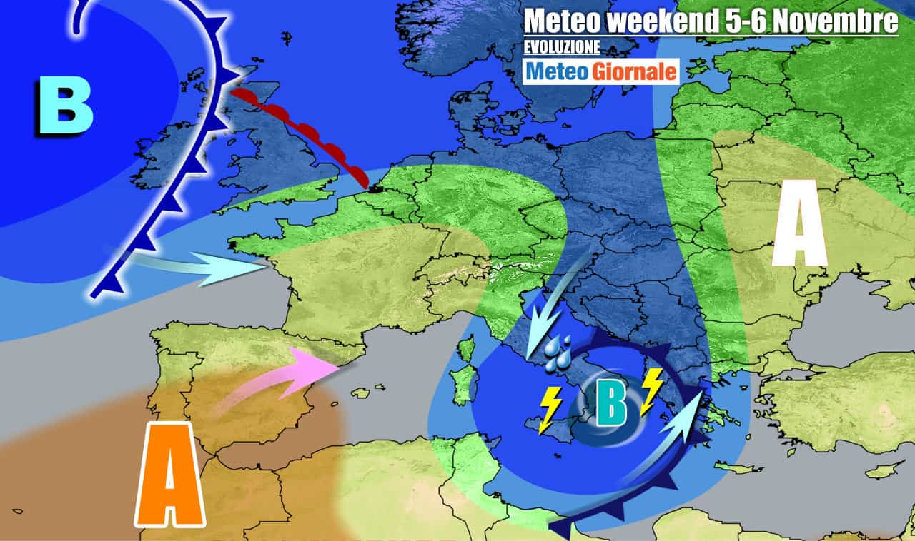 Meteo Italia: sfuriata di maltempo con crollo temperature e prima neve