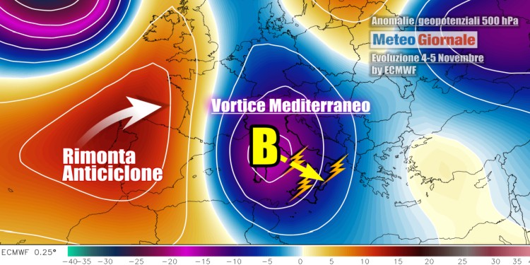Meteo: Ciclone di origine polare investirà l’Italia, in arrivo nubifragi