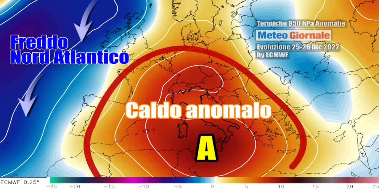Meteo: Natale sotto l’anticiclone africano, l’Inverno in crisi rimandato al 2023