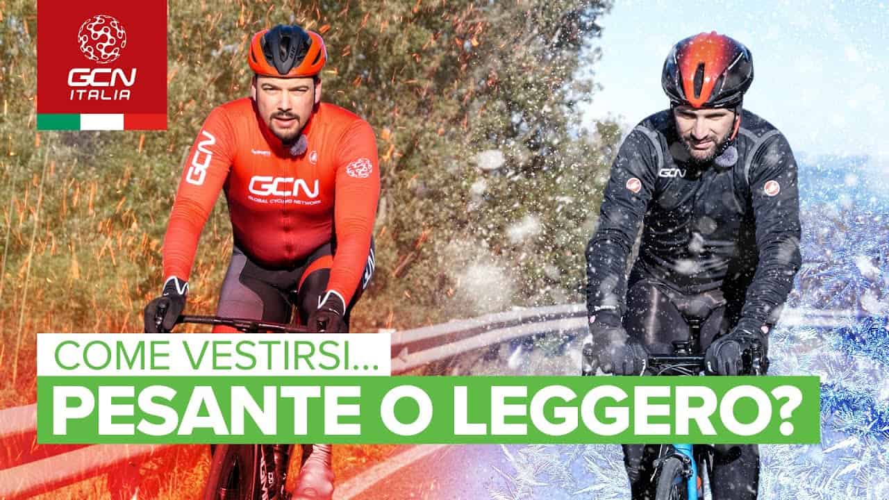 Come vestirsi per andare in bici inverno. Pesante o leggero?