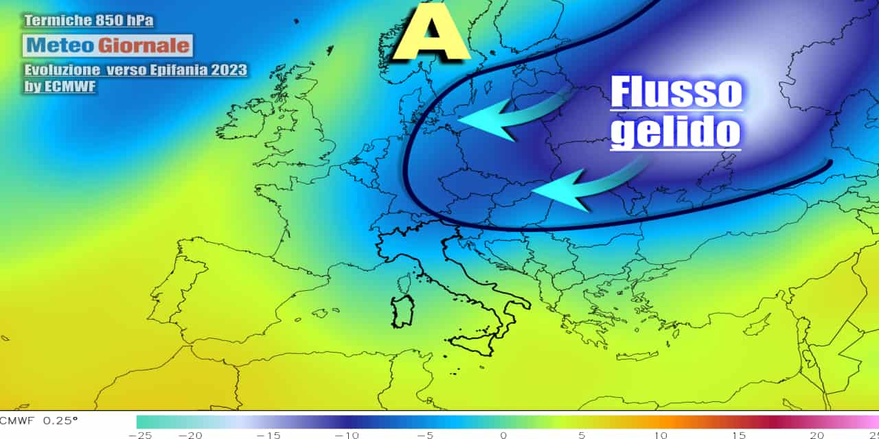 Meteo: sorpresa per la Befana, con il gelo che potrebbe puntare l’Italia. Attendiamo conferma