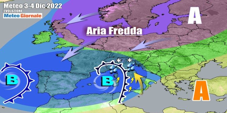 Meteo Italia: nuovo imminente maltempo con pioggia e anche neve nel weekend