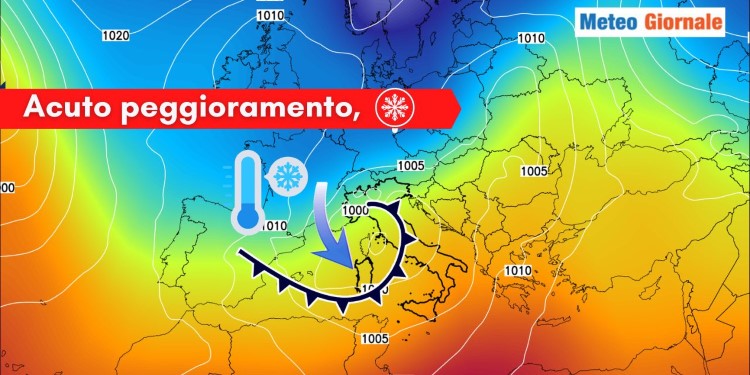 Meteo, nuovo Peggioramento alle porte. Neve, al Nord a quote molto basse. Altrove temporali e piogge