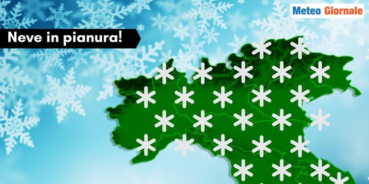 Meteo: robusto cuscinetto freddo in formazione in Val Padana. Elevato rischio nevicate sino a Natale