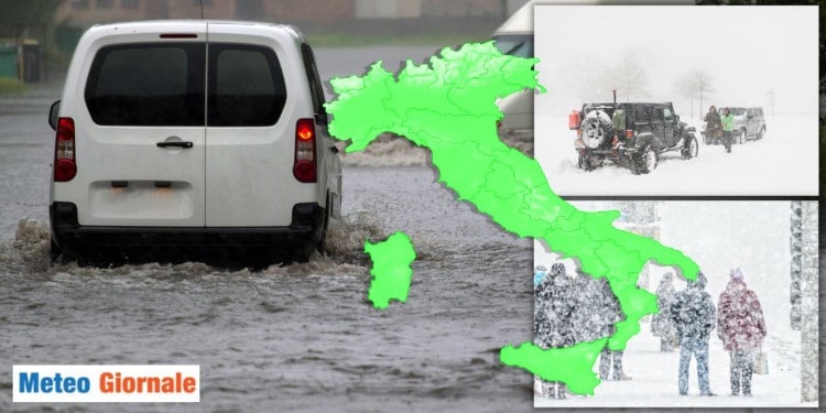 Meteo, arrivano tanta Pioggia, Temporali e pure la Neve