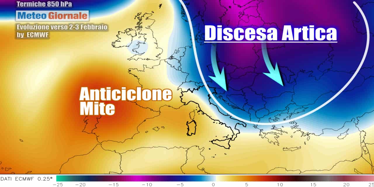 Meteo settimana: enorme giravolta, colata artica verso Italia cambia rotta