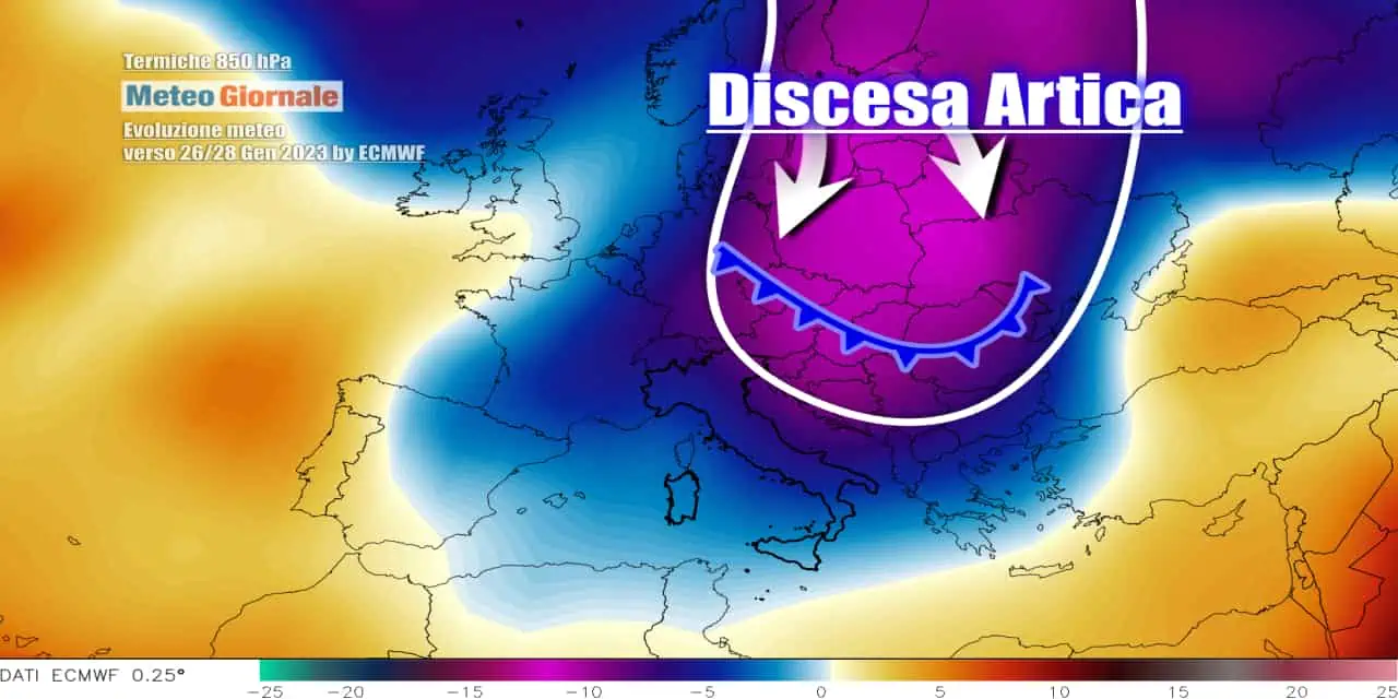 Il freddo continuerà a lungo, con una nuova possibile recrudescenza dal 26-27 Gennaio