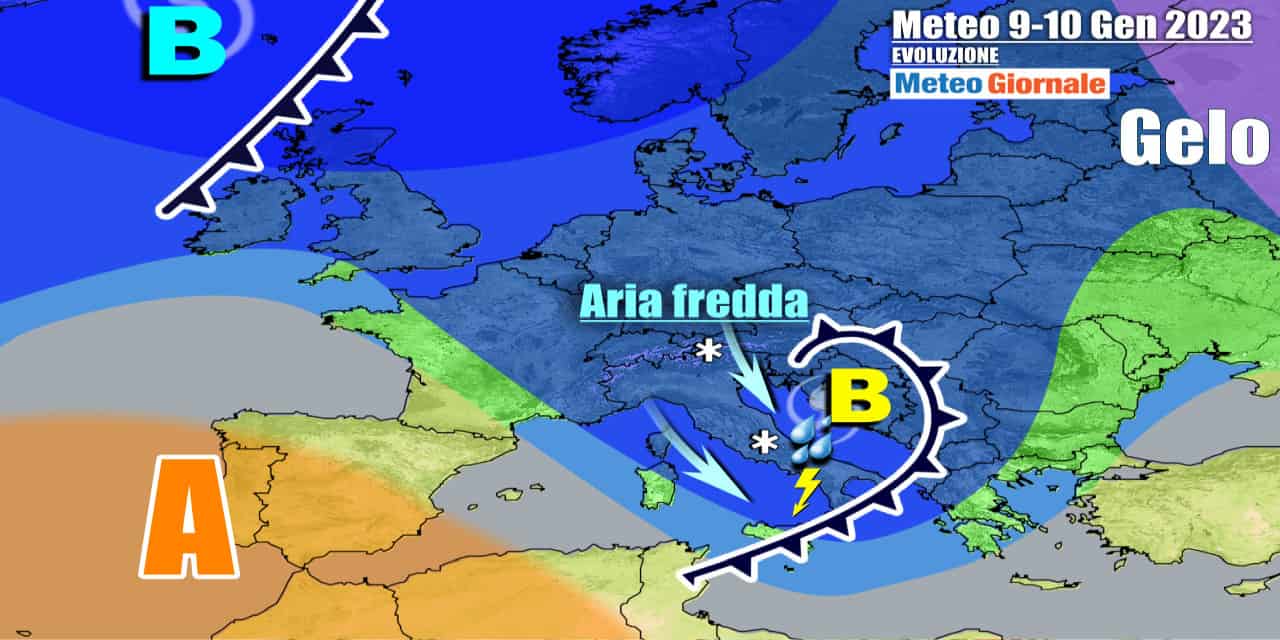 Meteo Italia: perturbazione riporta pioggia e neve, l’inverno in ripartenza