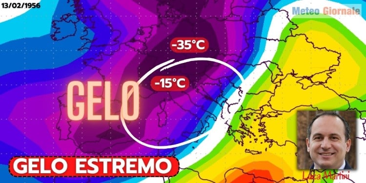 Meteo, il gelo febbraio 1956. Quel giorni 13. Come si affronterebbe oggi