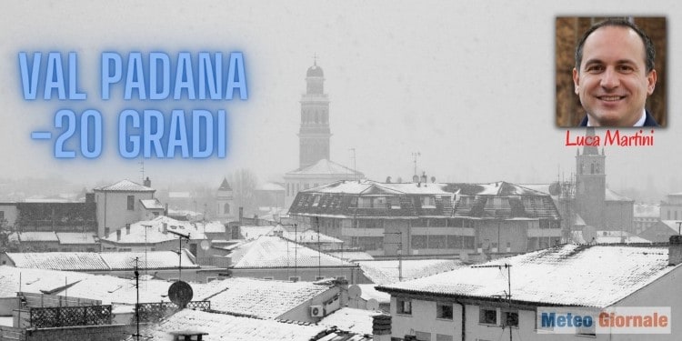 Meteo Italia, i 20 gradi sotto zero in Val Padana
