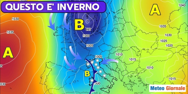 Ultim’ora meteo, acutizzazione del maltempo invernale. La prima Neve del 2023