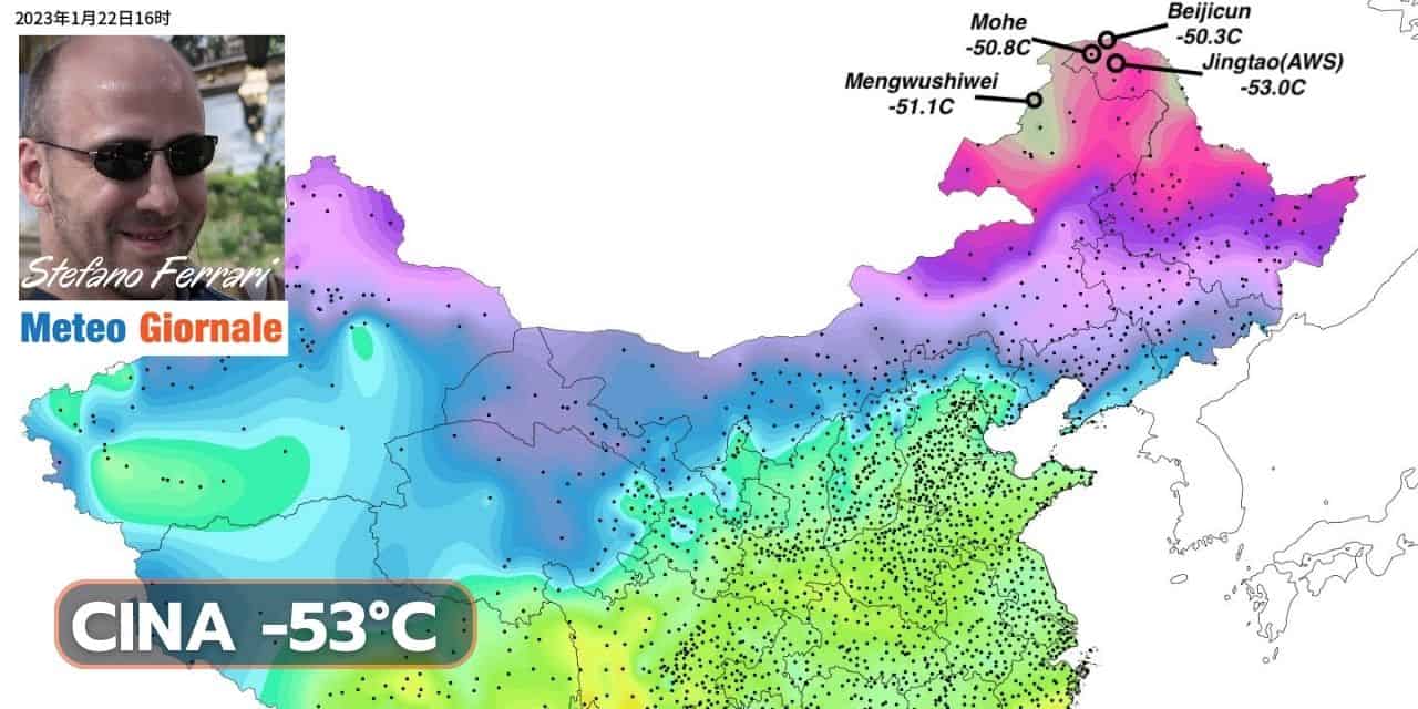 Meteo: gelo in Cina con 53 gradi sotto zero