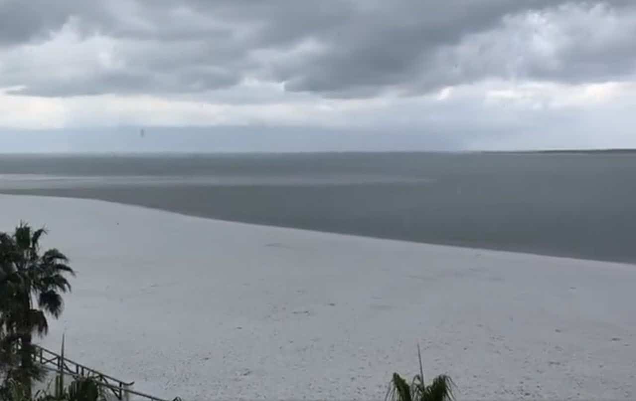 Meteo Spagna, imbiancate le spiagge vicino Gibilterra. Video