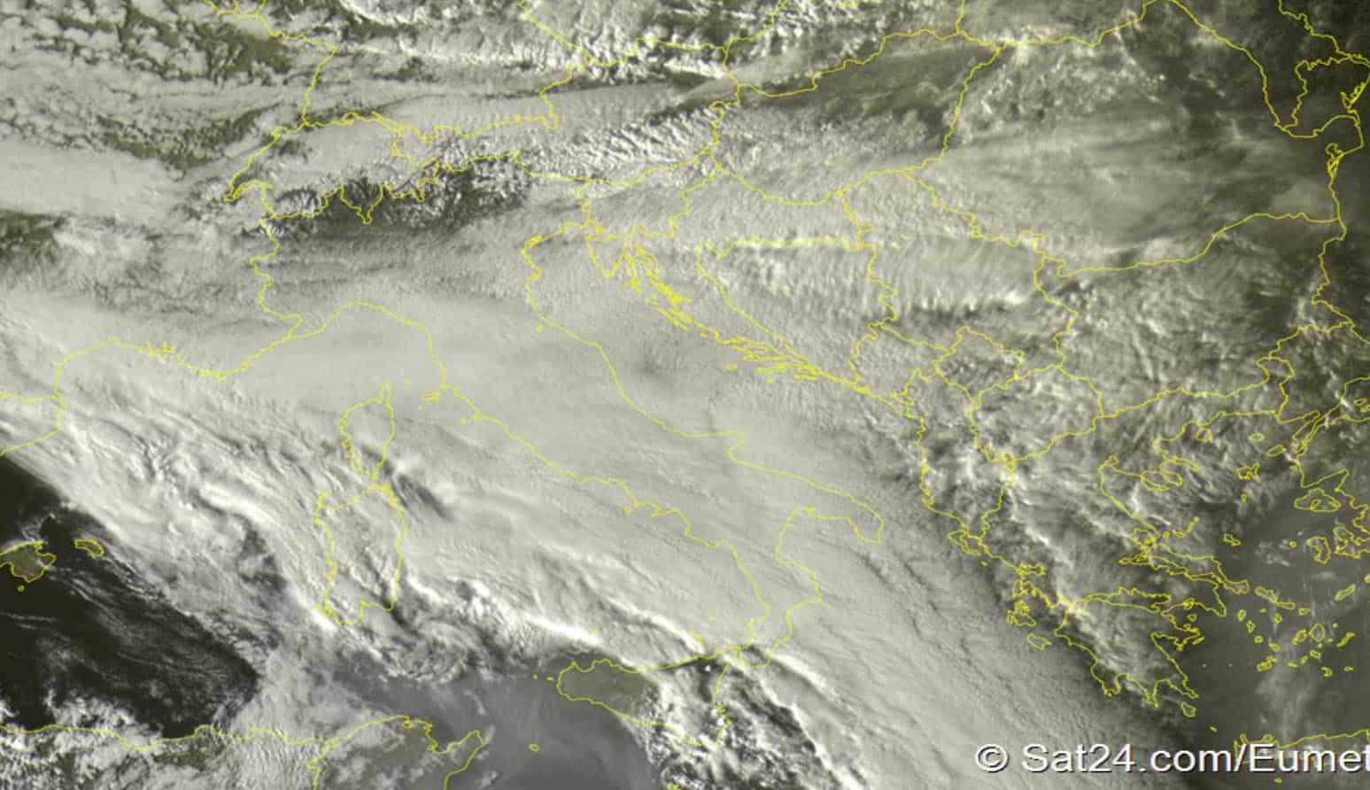 Meteo: straordinaria immagine Meteosat, tempesta di sabbia dal Sahara gelo dal Polo Nord