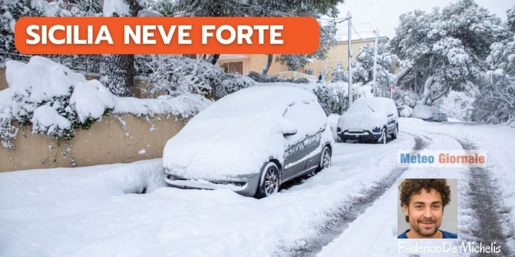 Meteo Sicilia, tempeste di neve di inaudita violenza oltre 1000 metri