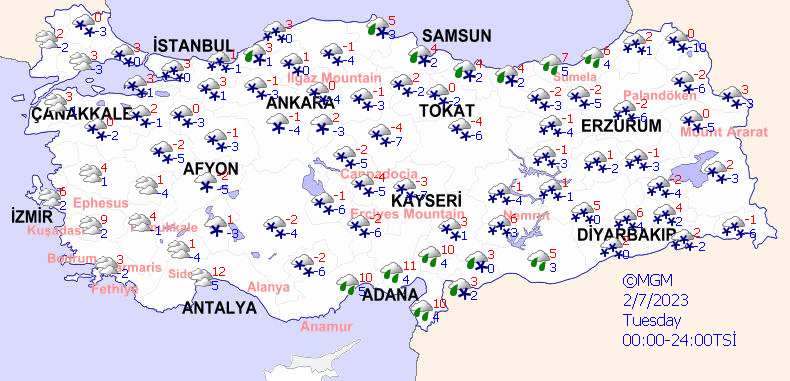 Meteo Turchia e Siria. Ondata di gelo e neve. Al disastro ci si mette anche il maltempo