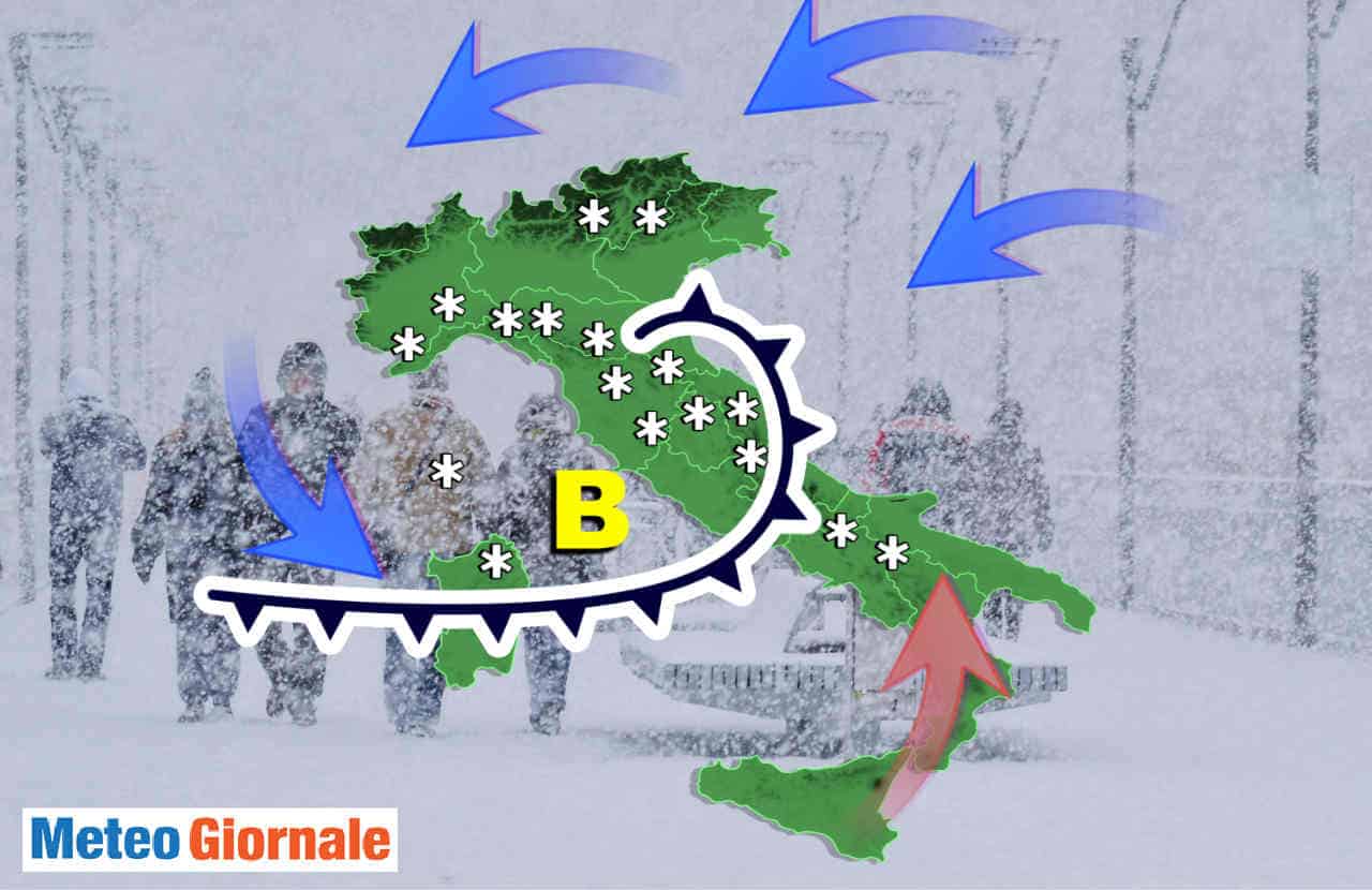 Scenario invernale sull'Italia