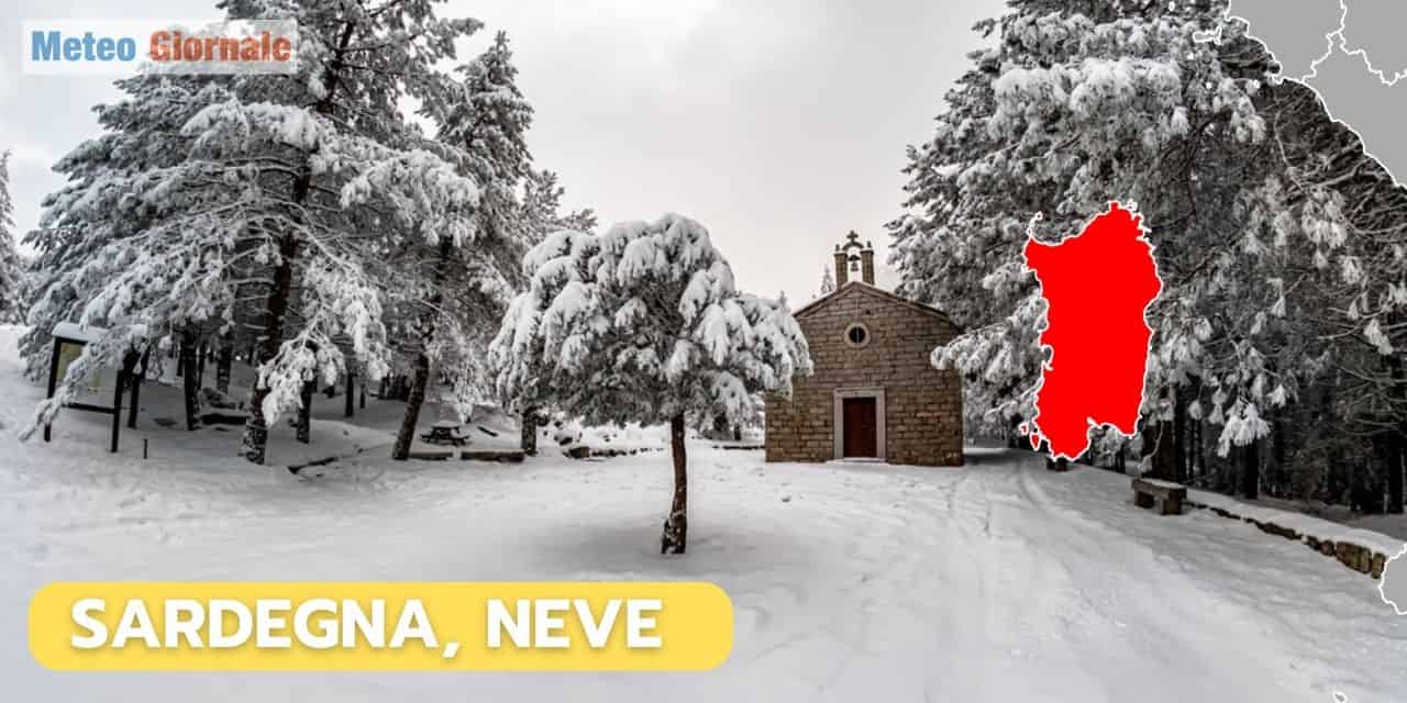Meteo Sardegna, neve a quote basse