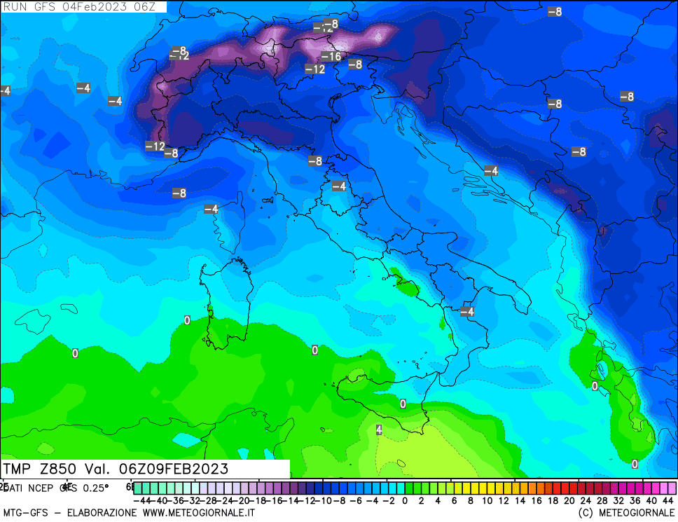 Centro Meteo Americano GFS, conferma vortice in quota durante irruzione fredda