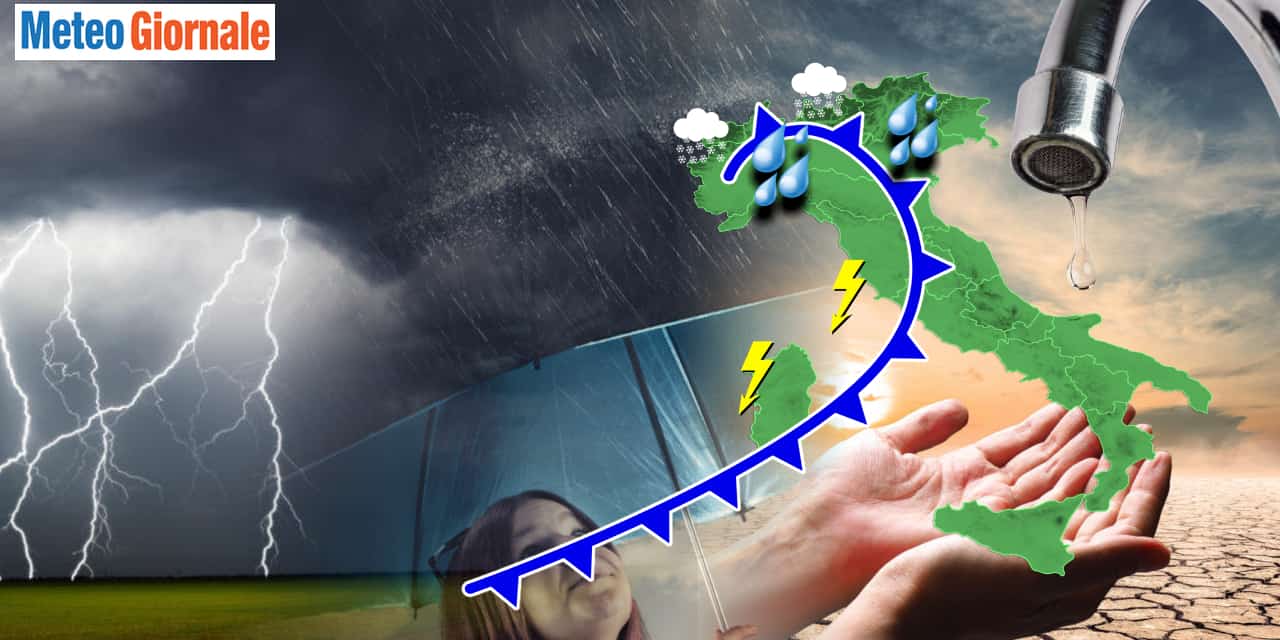 Meteo: tutto stravolto, arriva burrascoso maltempo e finalmente la pioggia