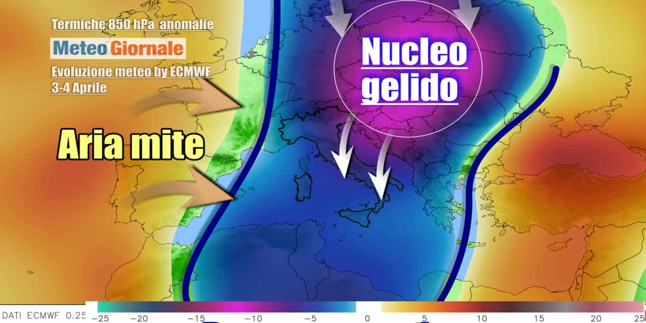 Meteo: temperature in picchiata dal weekend. Freddo d’Aprile quanto durerà?