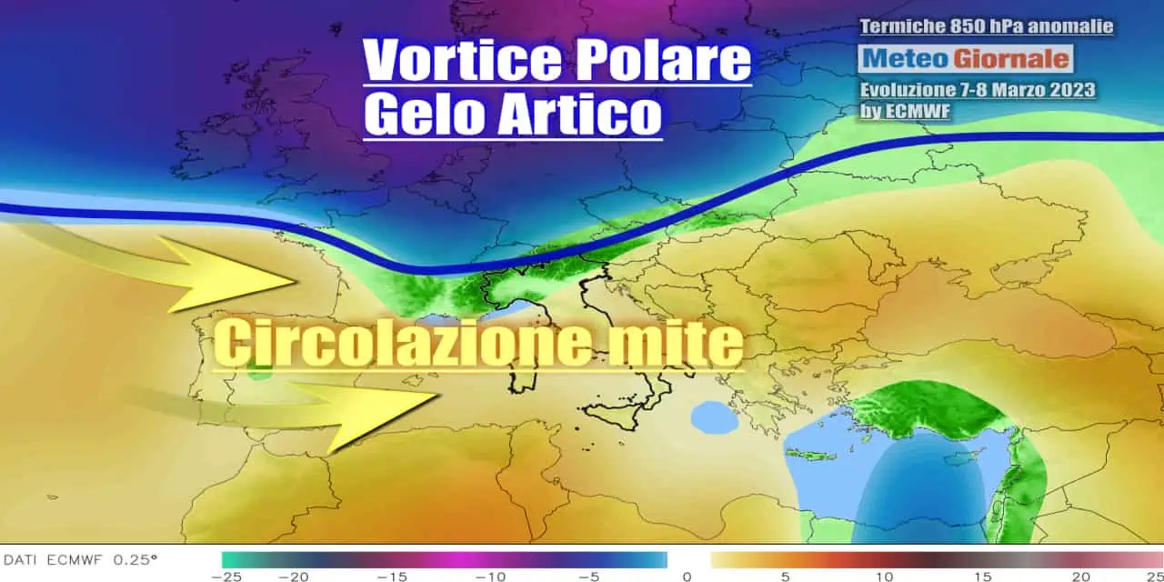 Grande freddo in Europa, clima ben più mite alle latitudini mediterranee